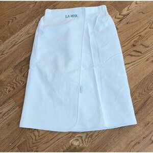 NEW La Mer White Luxury Spa  Waffle Weave Plush Towel Wrap Le Mer Monogram Reg